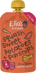 squash, søde kartofler + pastinak